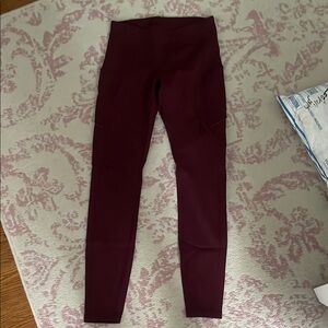 Lulu Lemon Women’s Burgundy High-Waisted Leggings